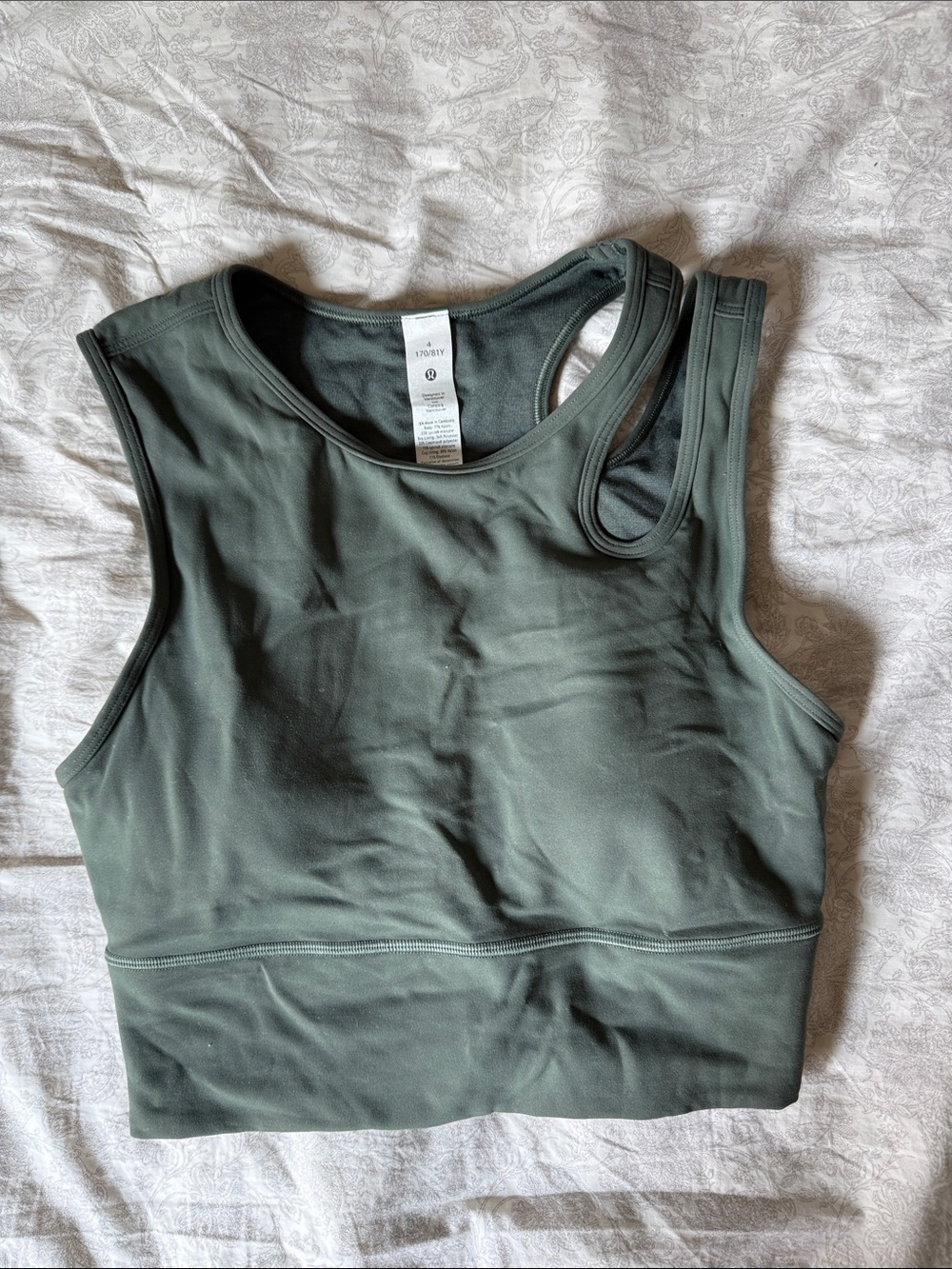 Women’s Olive Green Racerback Crop Tank - Brand: Unknown